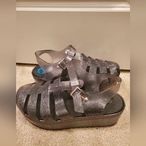 Platform jelly shoes size 10
